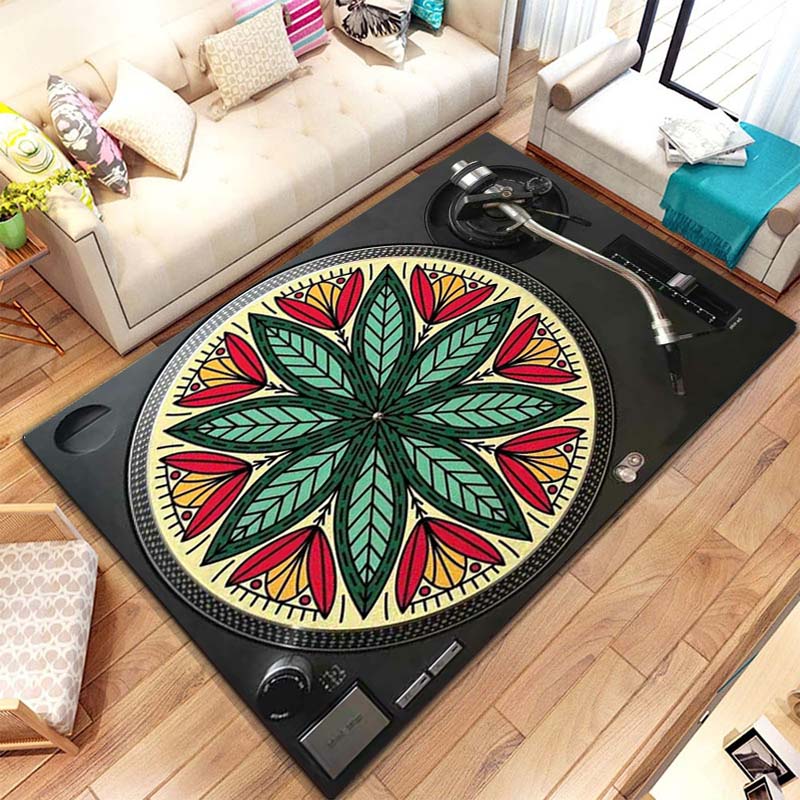 Commercial Kitchen Vinyl - Music Vinyl Disc Player Pattern Rug